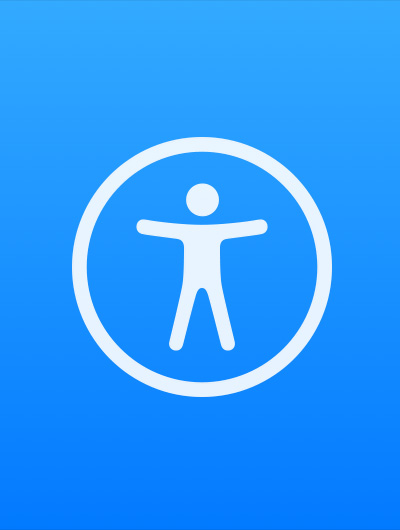 Icon representing built-in accessibility features on Apple Vision Pro