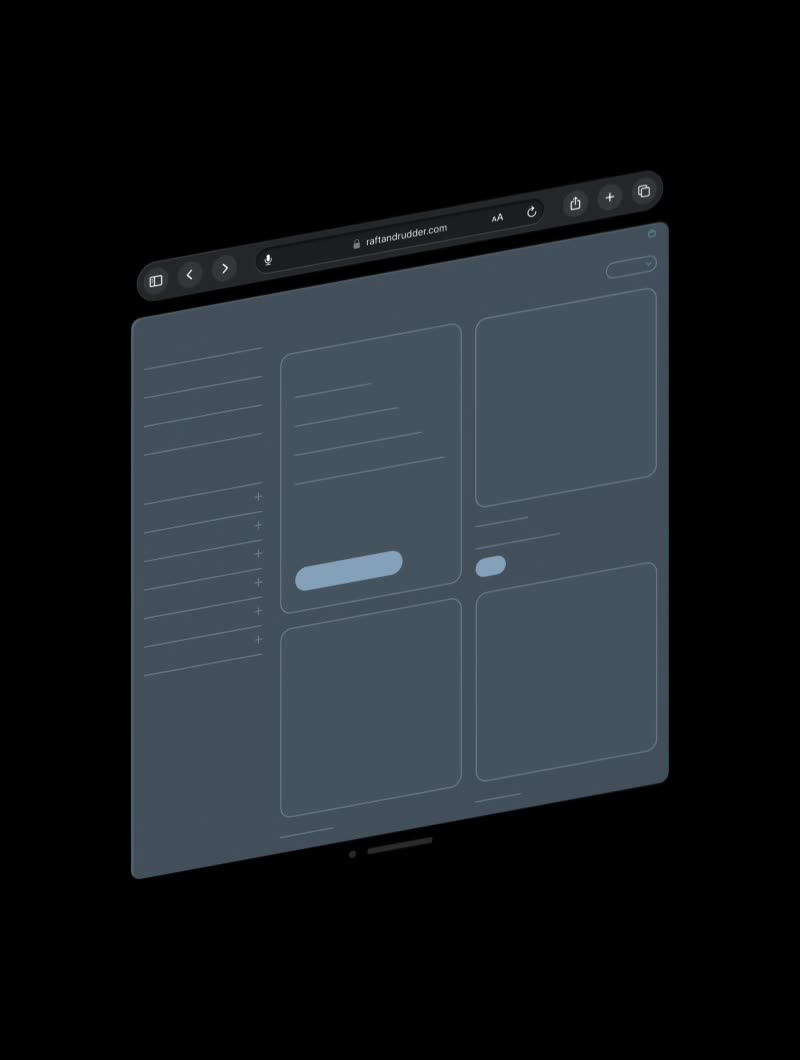 A browser window being navigated using eye input on Apple Vision Pro
